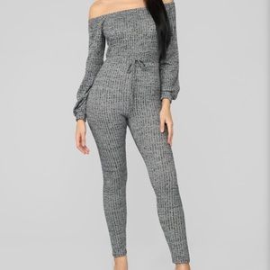 Grey Long Sleeve Romper | Brand New